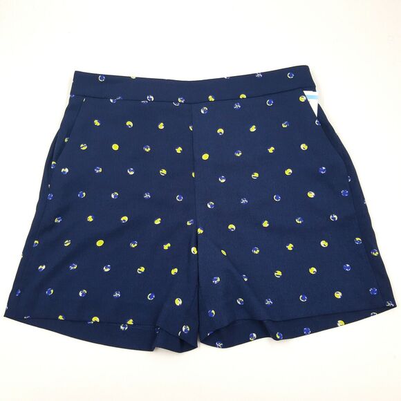 Halogen Women Navy Printed Casual Airy Pull On Flat Front Summer Shorts Size S - Picture 1 of 4